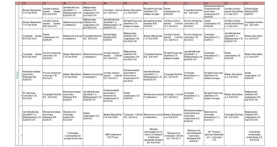 Расписание 2025-2026 учебный год