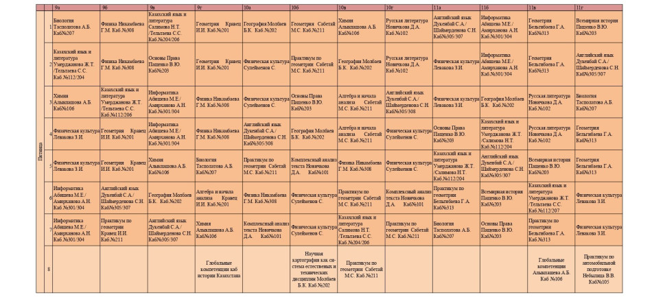 Расписание 2025-2026 учебный год